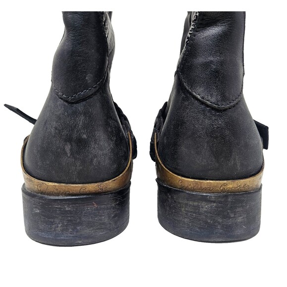 GOLDEN GOOSE Tall Leather Boots Clamp Heel Black Women's 38 US 7, 7.5 Equestrian - Picture 7 of 16